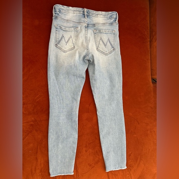 Mother High Waisted Looker Ankle Fray Au Revoir Wash Stretch Size 29 - Picture 10 of 14